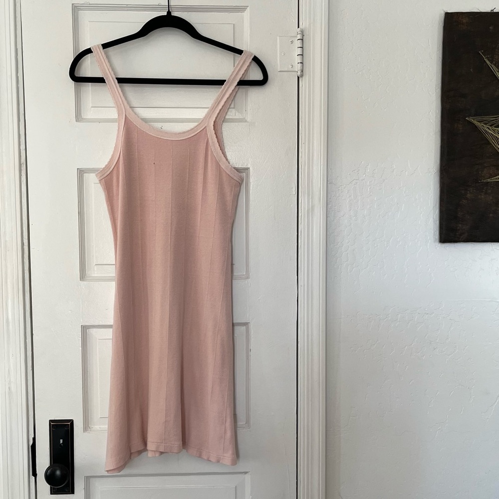 70s/80s Vintage Pink Cotton Slip Dress USA Made